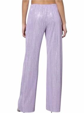 Lilac Sequin Wide-Leg Pants - Women's